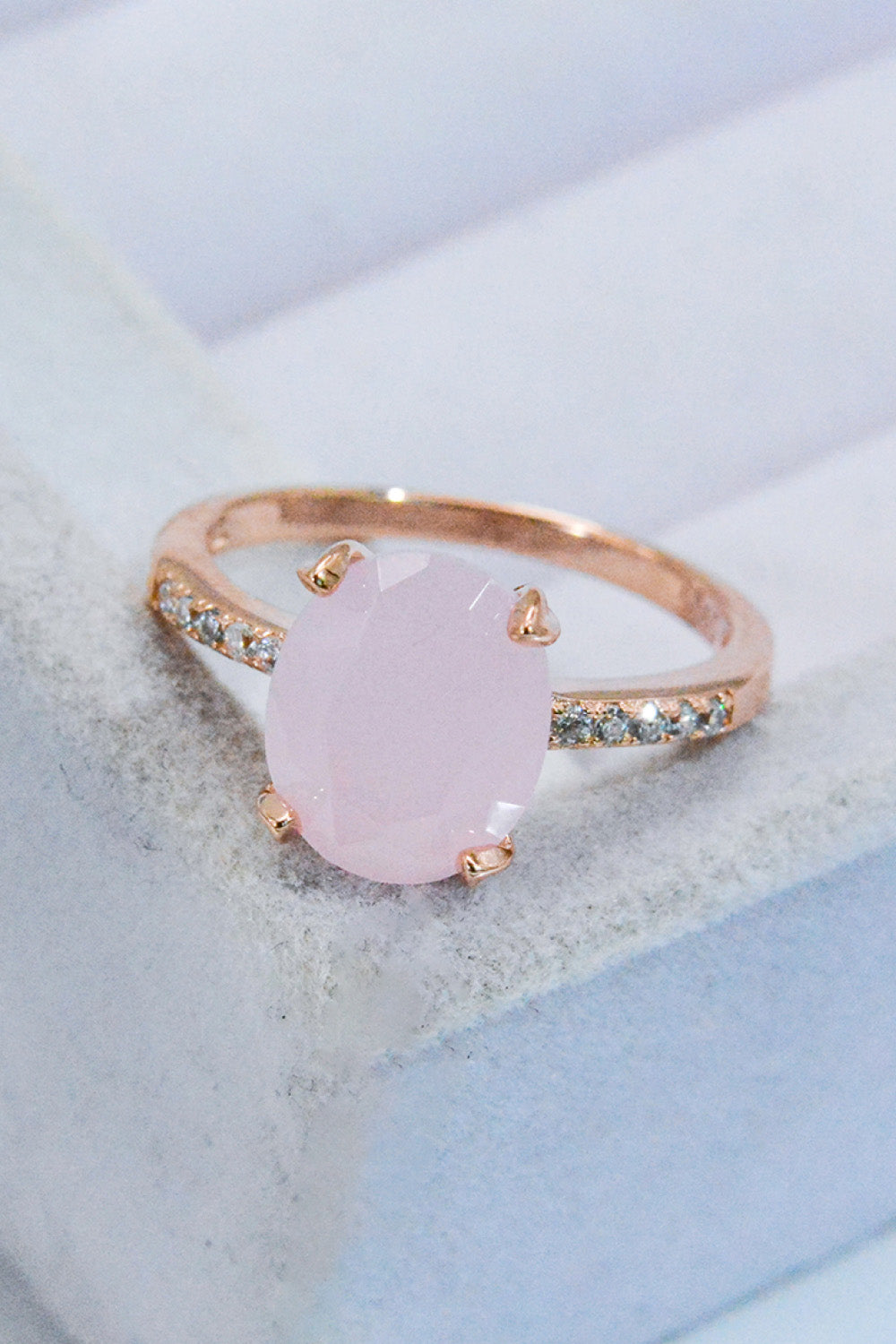 'Be There' Rose Quartz Ring