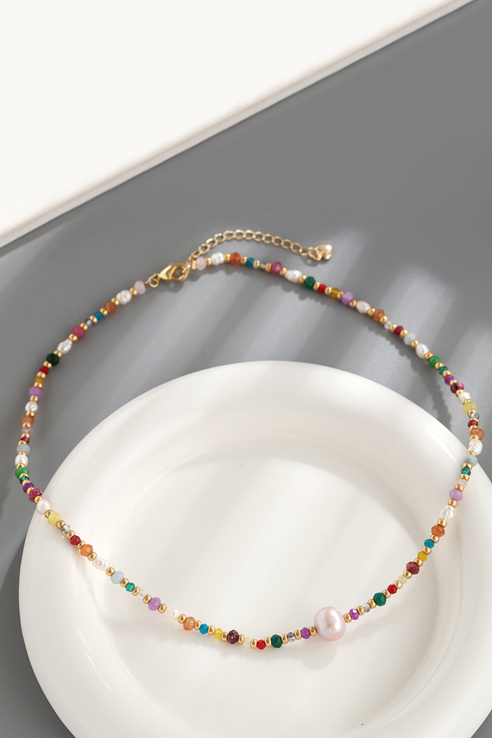 Natural Crystal and Pearl Necklace