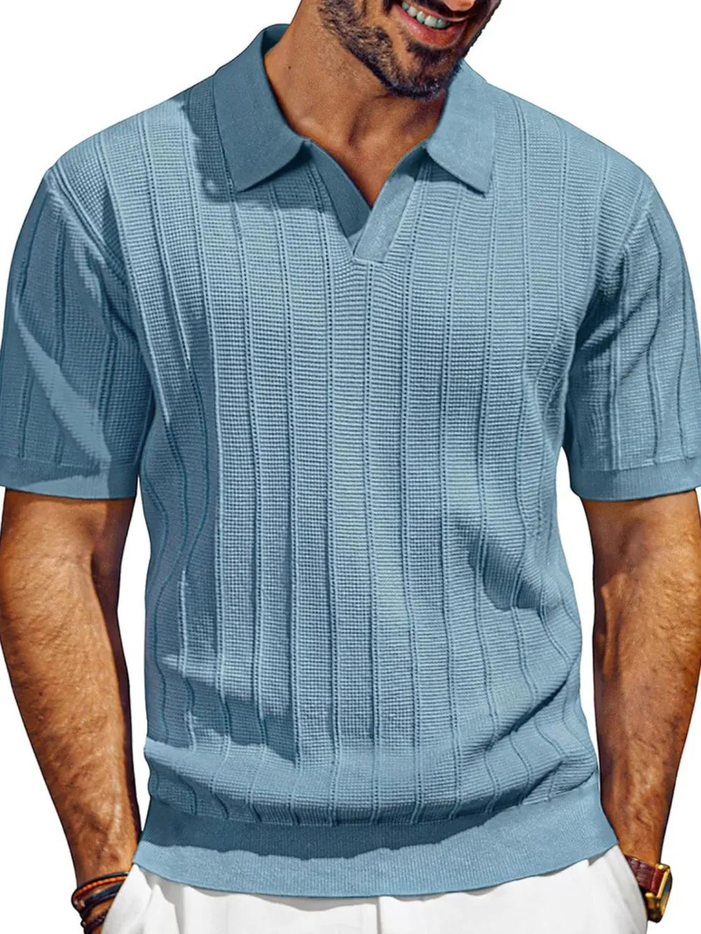 Textured Polo Top