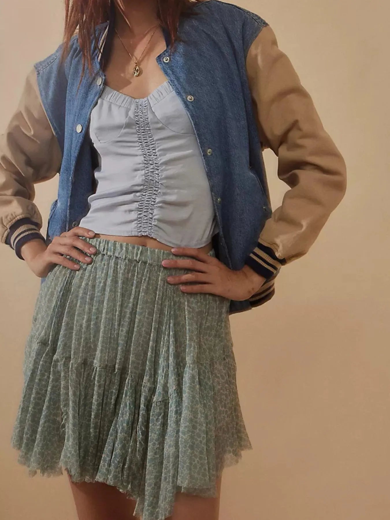 Floral-Print Mini Skirt