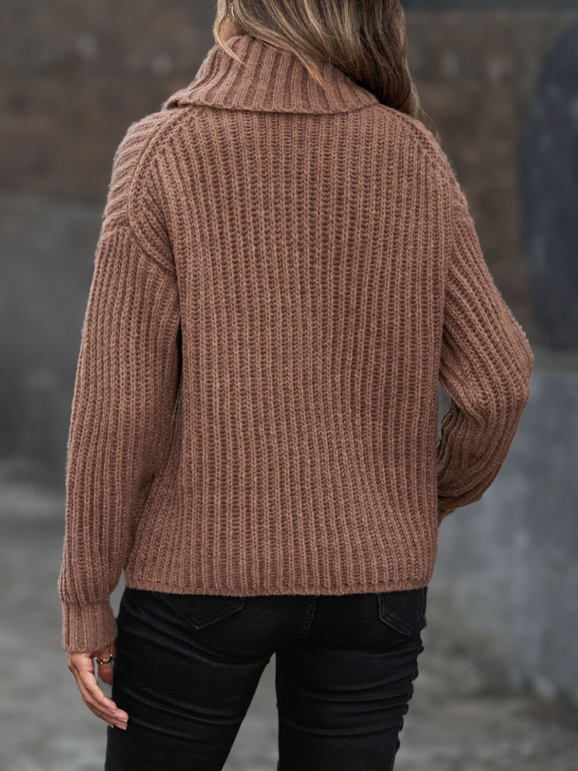 Brown Turtleneck Sweater