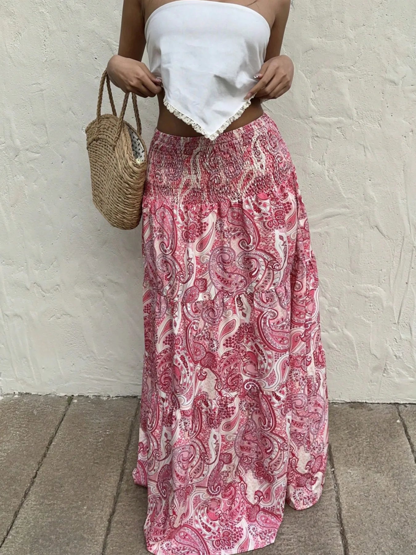 Boho Printed Maxi Skirt