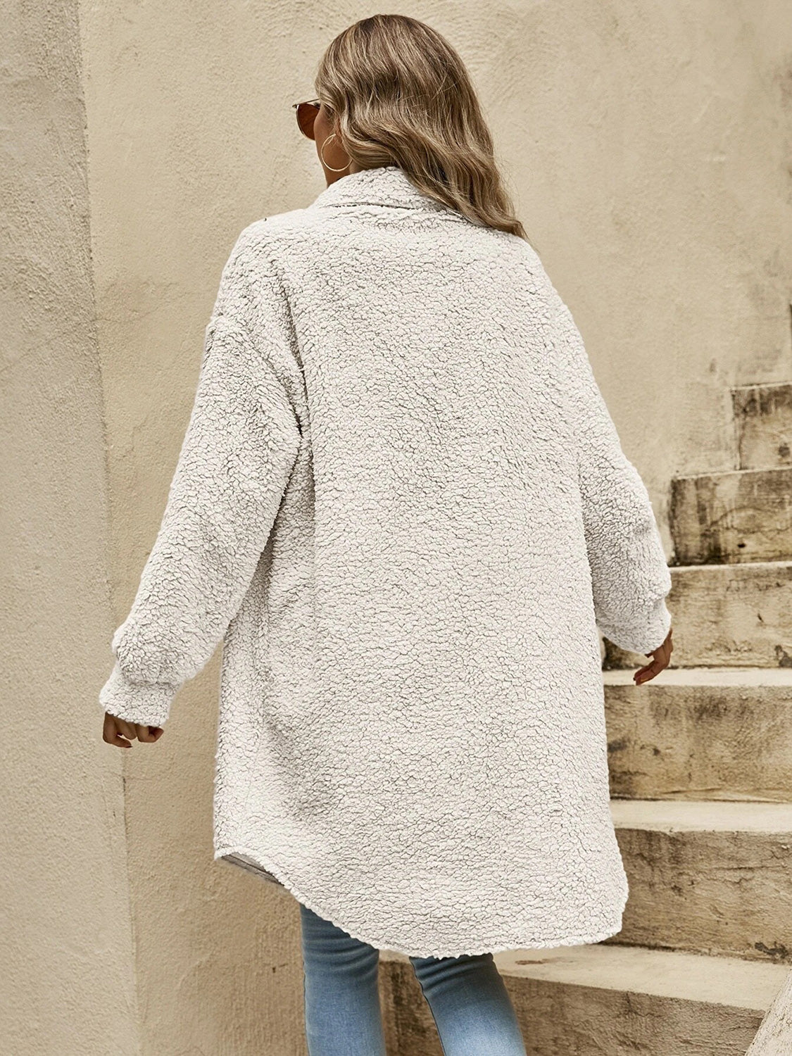 Fluffy Button Coat