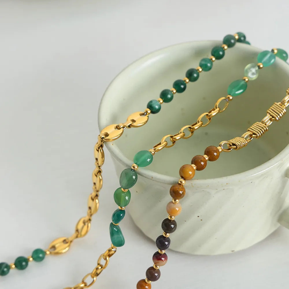 Beaded Boho Titanium/Steel Necklace