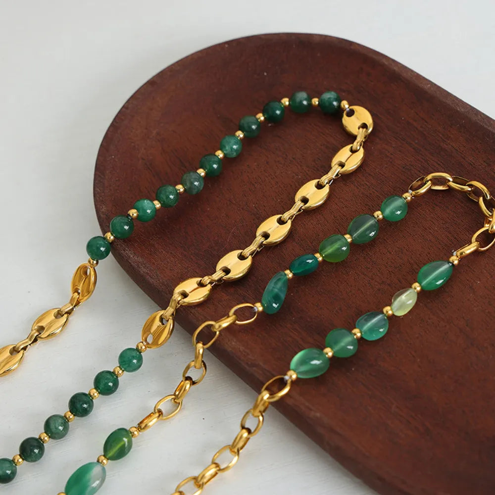 Beaded Boho Titanium/Steel Necklace