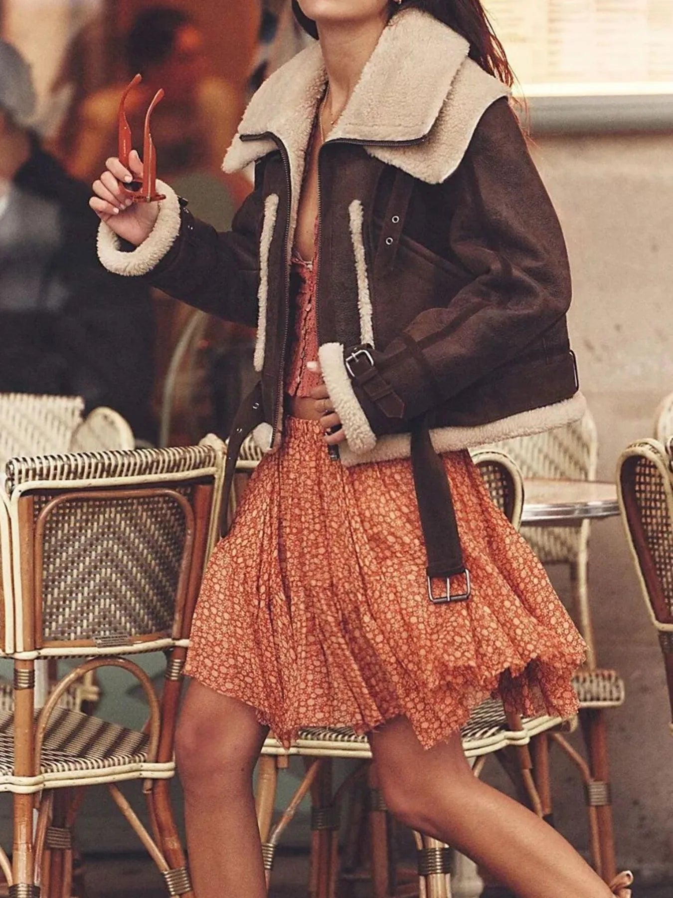 Floral-Print Mini Skirt
