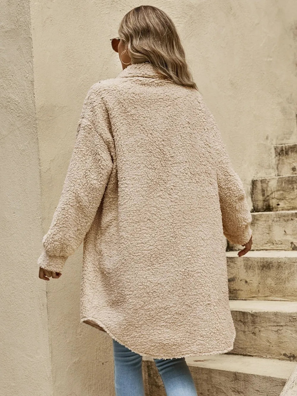 Fluffy Button Coat