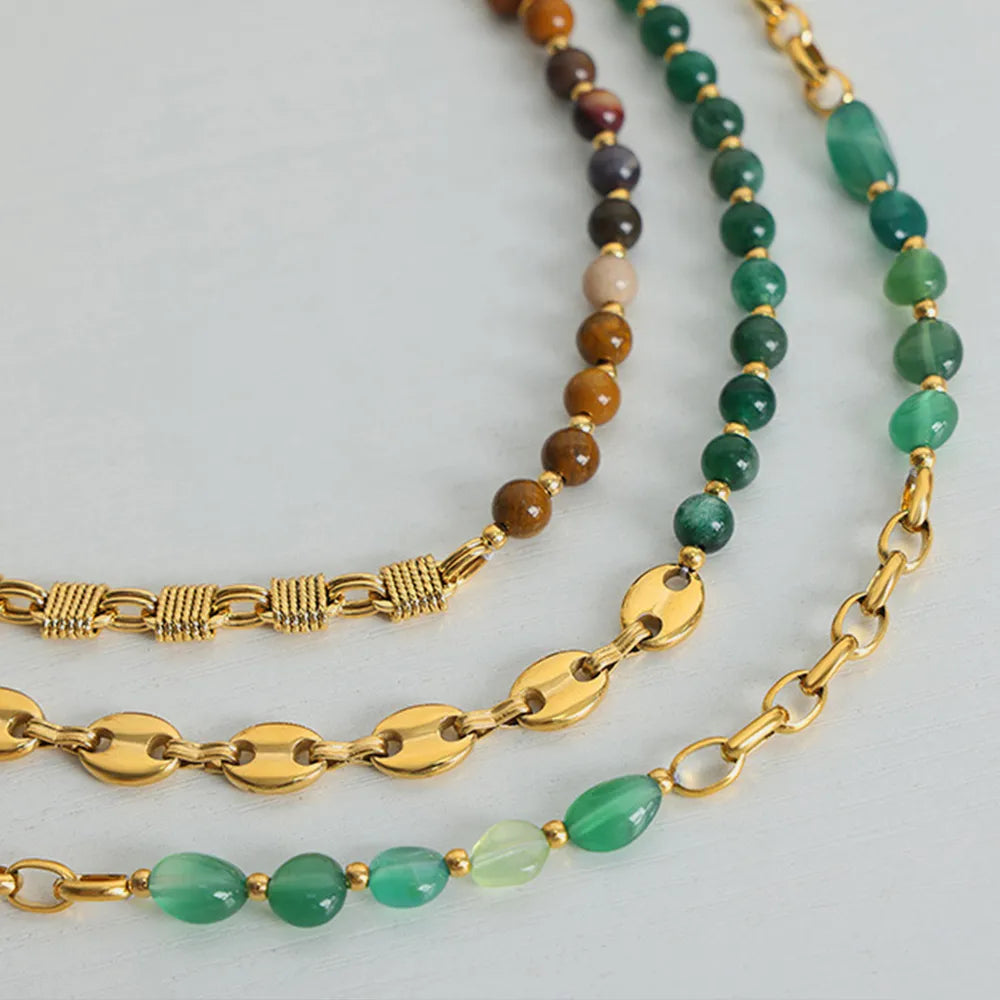Beaded Boho Titanium/Steel Necklace