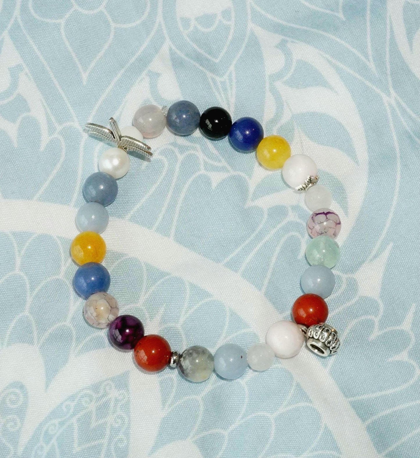 Dragonfly Positivity, Charm and Self-Love Crystal Bracelet