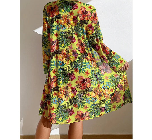 3 Piece Bohemian Kini Set Fluorescent-Yellow