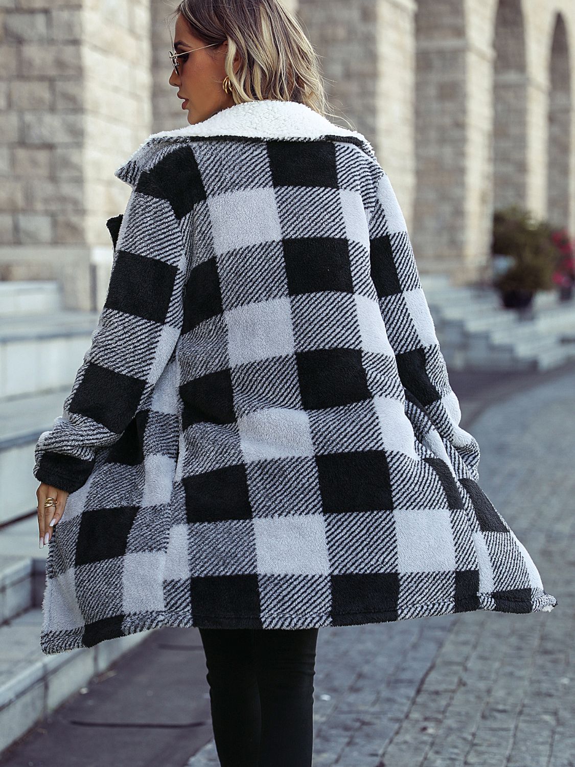Plaid Open Coat