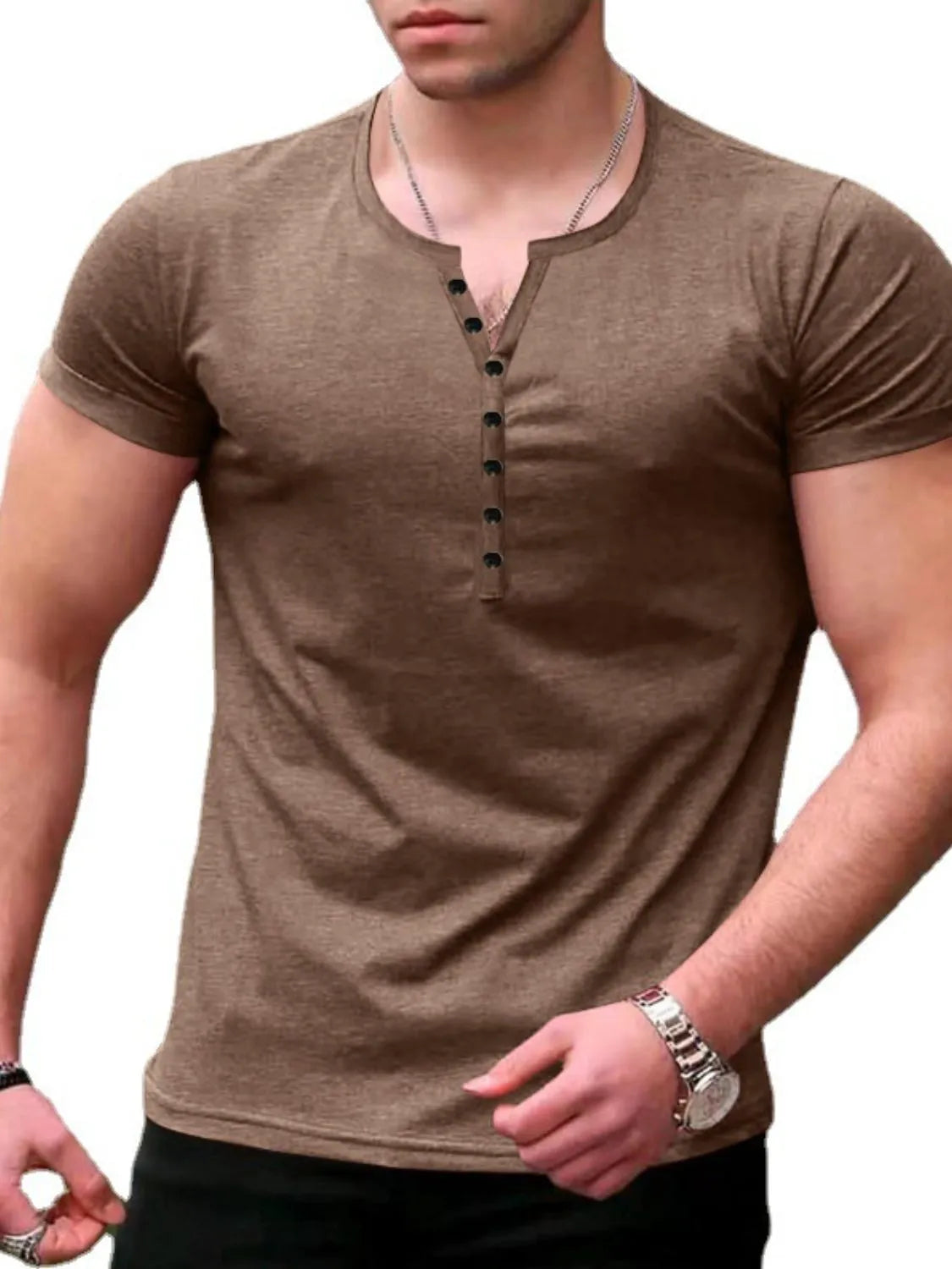 Tight Button-Up T Shirt