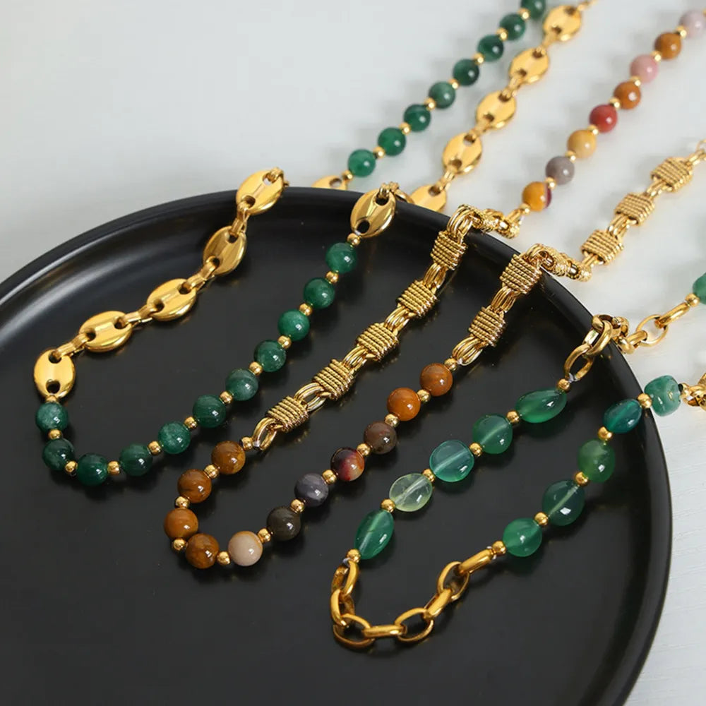 Beaded Boho Titanium/Steel Necklace