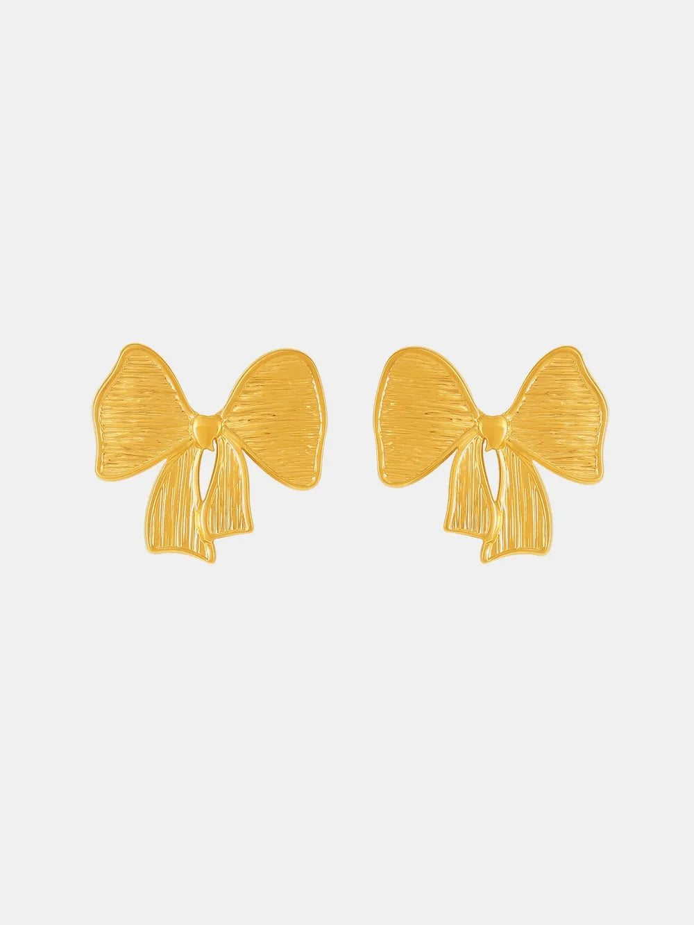 Gold-Plated Bow Earrings and Necklace Set