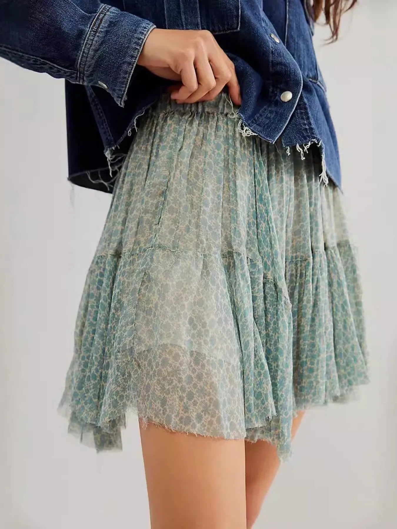 Floral-Print Mini Skirt