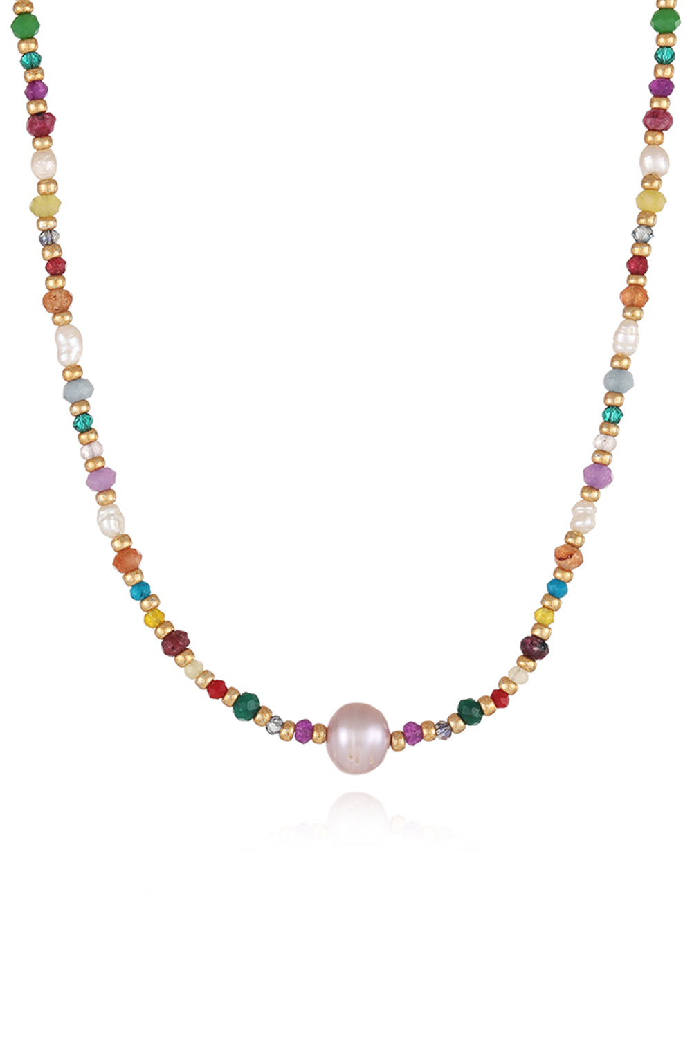 Natural Crystal and Pearl Necklace