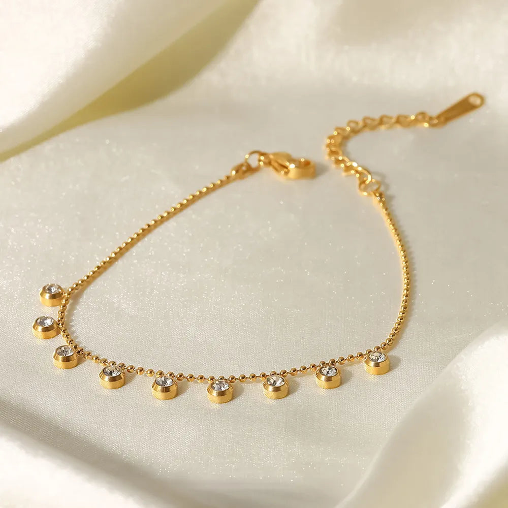 Zircon Round Gold-Plated Necklace