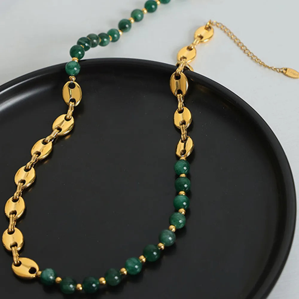 Beaded Boho Titanium/Steel Necklace