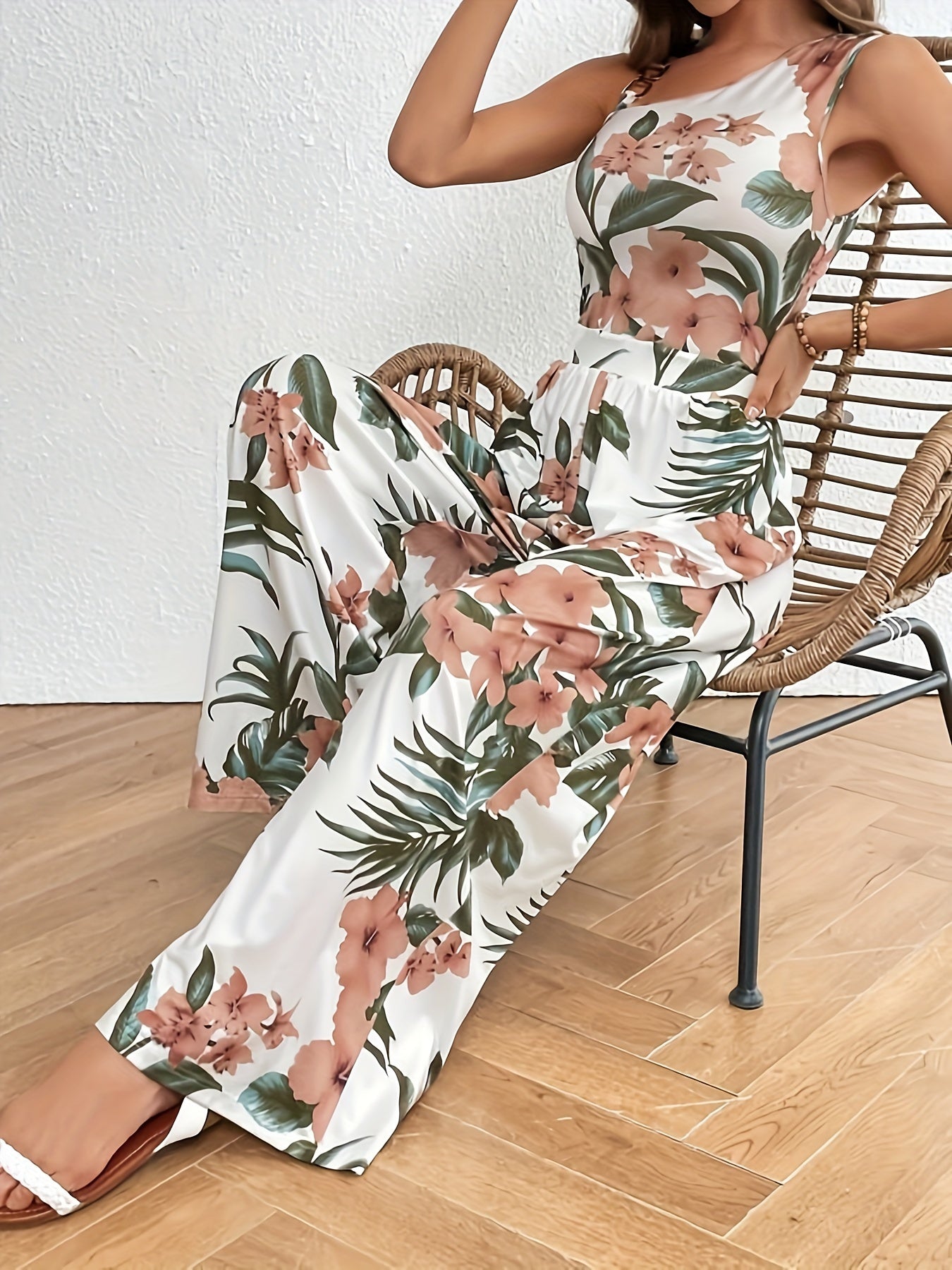Boho Floral Print Jumpsuit