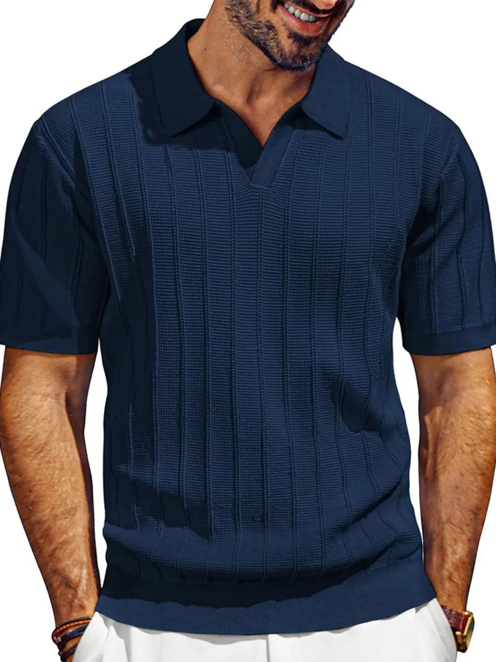 Textured Polo Top