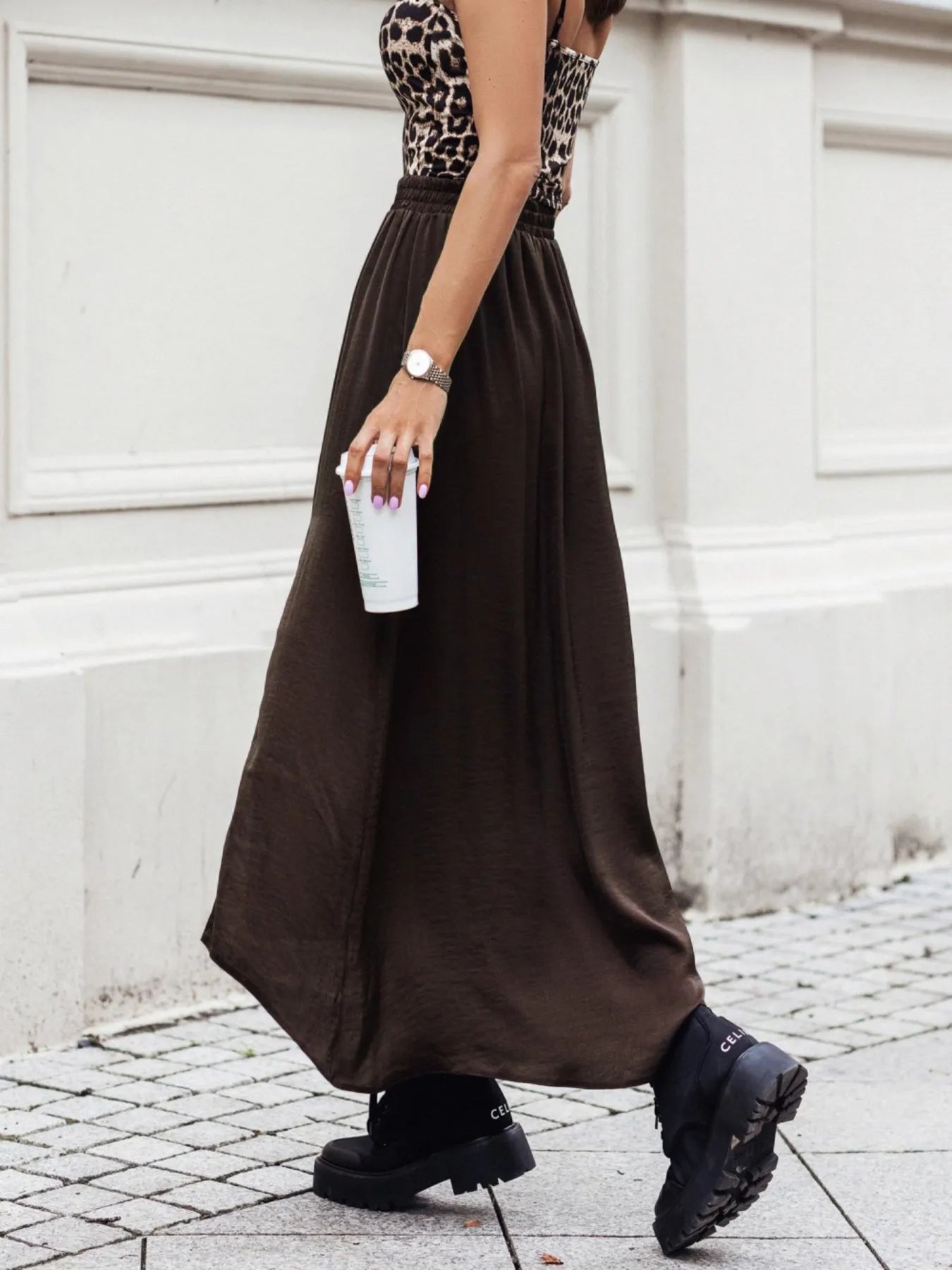 High-Slit Maxi Skirt