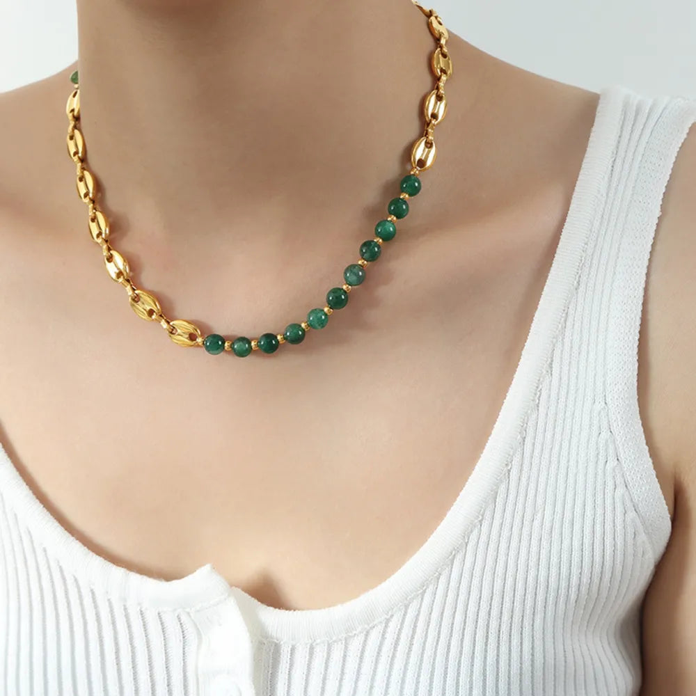 Beaded Boho Titanium/Steel Necklace
