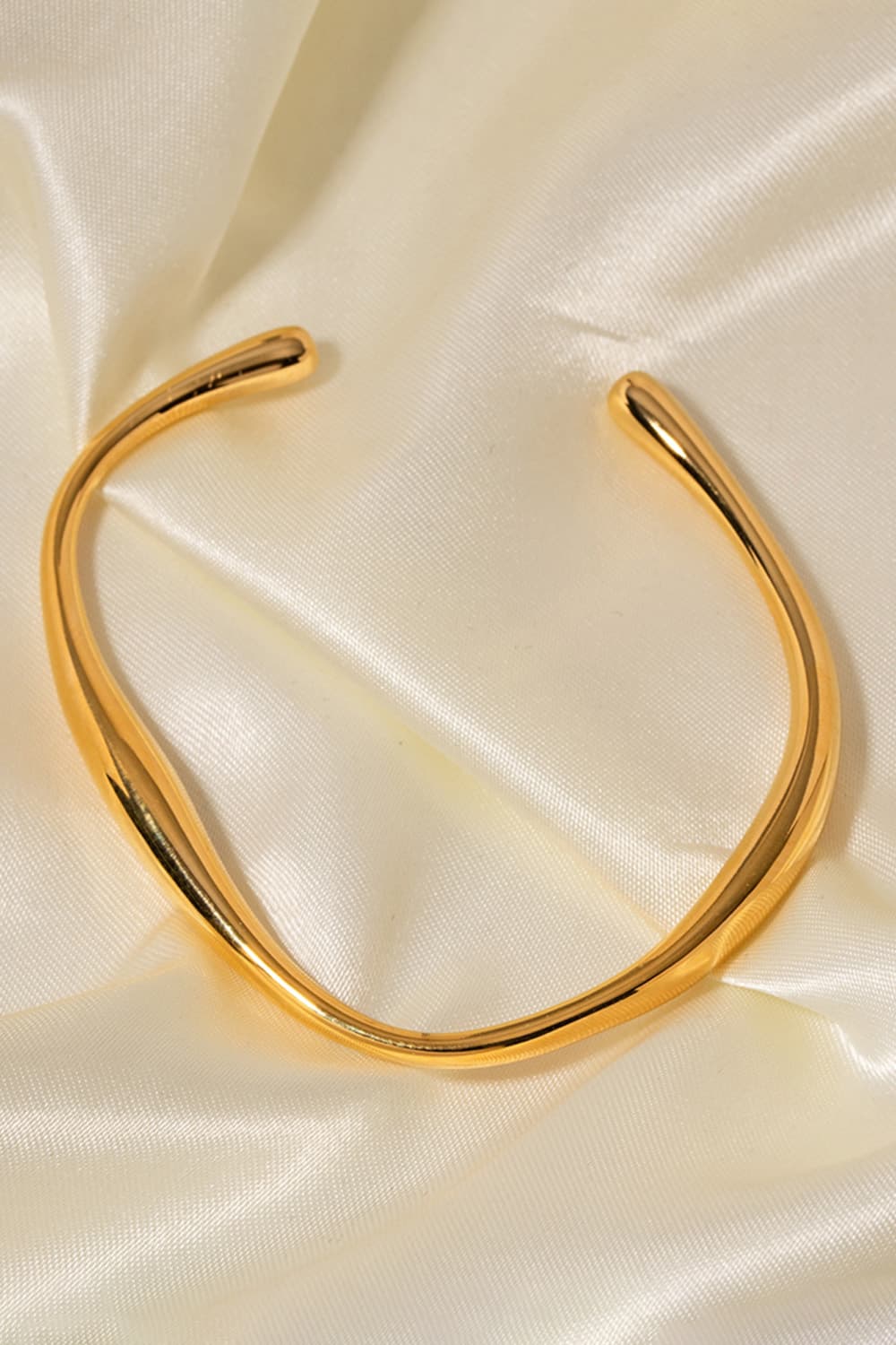 Stainless Steel/Gold Plated Open Bracelet