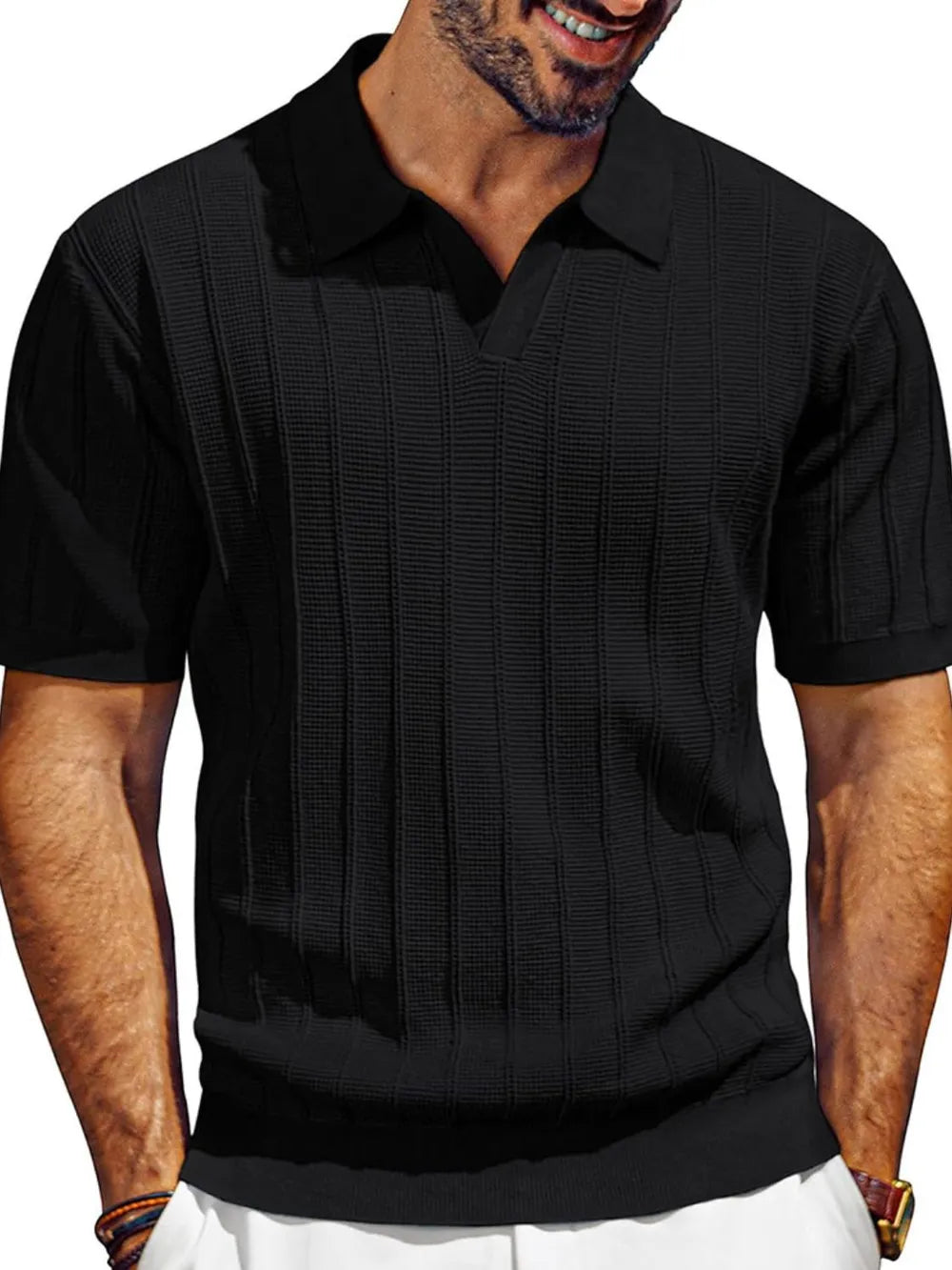 Textured Polo Top