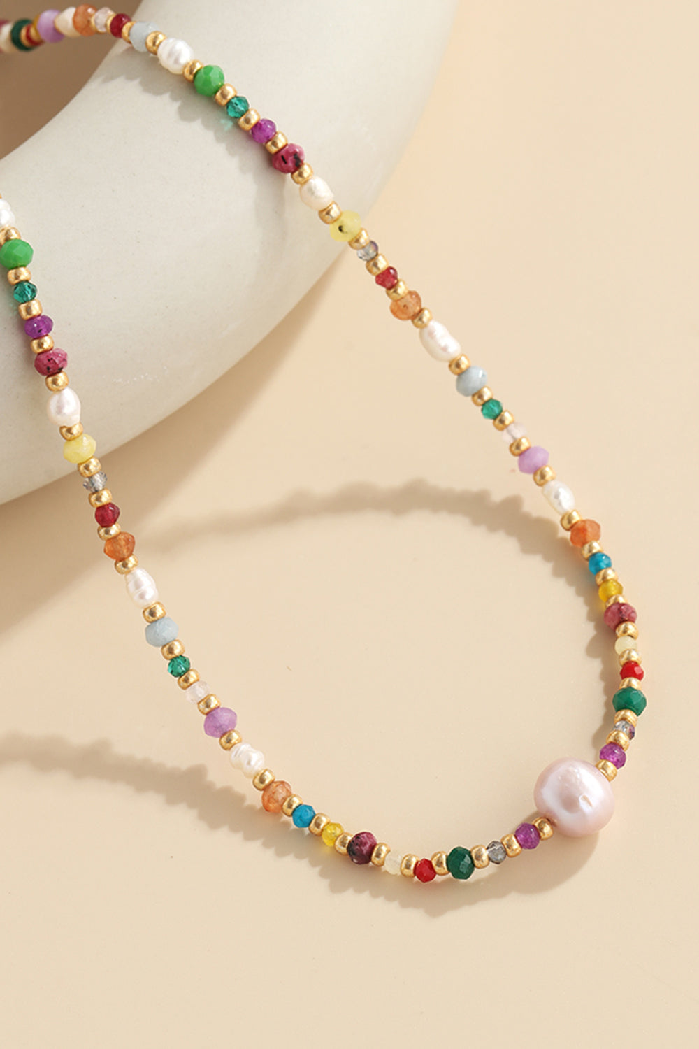 Natural Crystal and Pearl Necklace