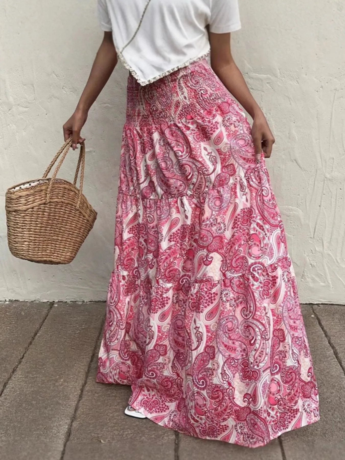 Boho Printed Maxi Skirt