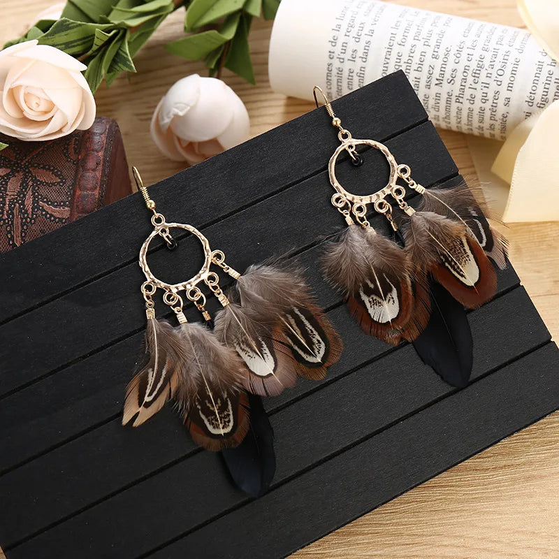 Feather Boho Earrings