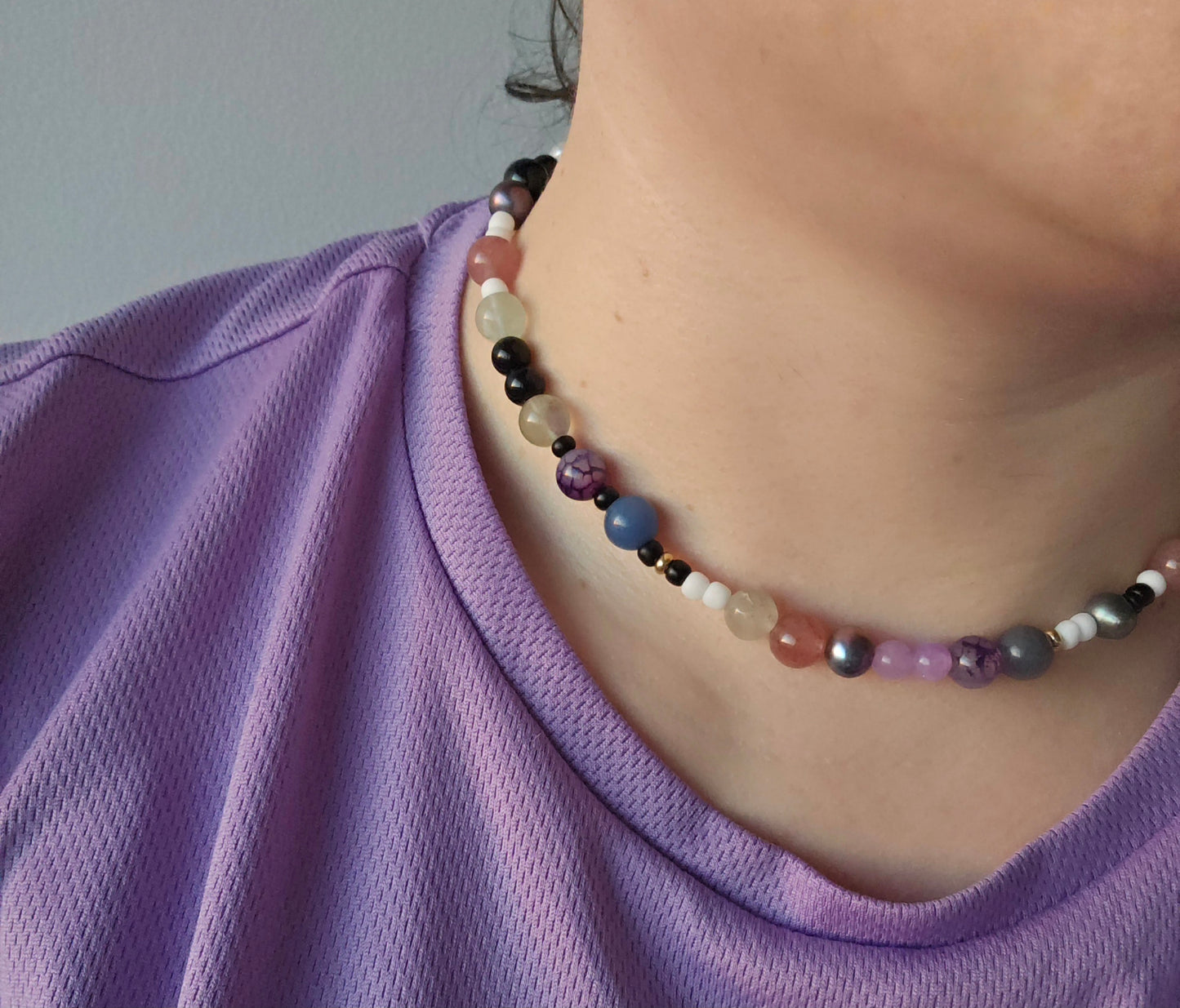 Beautiful & Mysterious Crystal & Bead Necklace