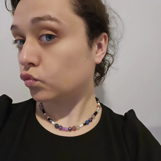 Beautiful & Mysterious Crystal & Bead Necklace