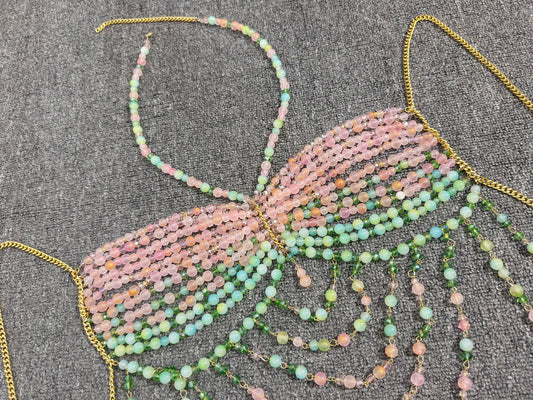 Boho Beaded Chain Top! Pink Multi One Size China