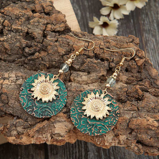 Boho Bold Nature Earrings Sunflower