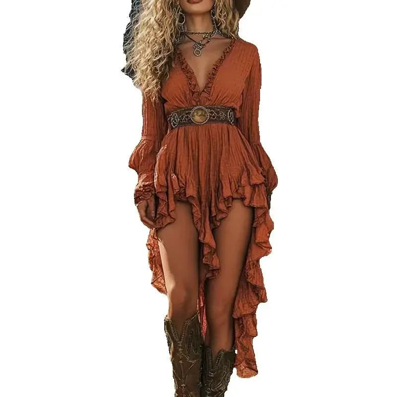 Boho Ruffle Dress No Belt