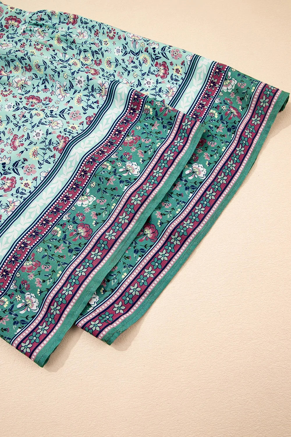 Bohemian Floral Jumpsuit Teal