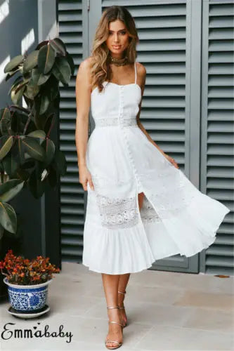 Pretty White Boho Dress