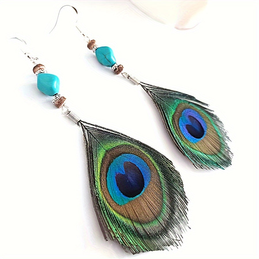 Peacock Earrings Colorful