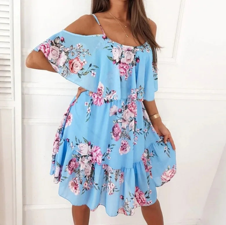 Pretty-Casual Go Out Dress Blue