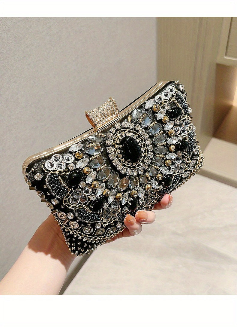 Rhinestone Handbag Black