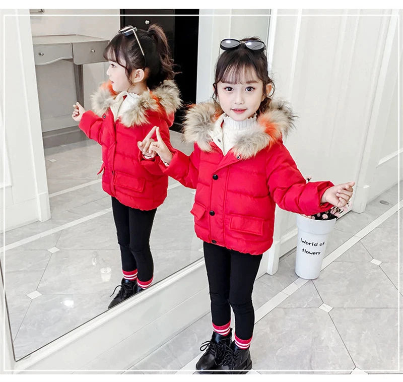 Hooded Fur Kid's Coat