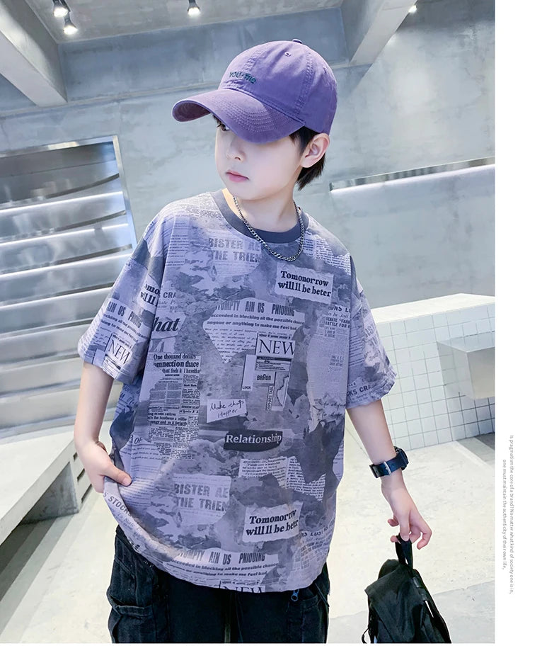 Newspaper Print T.Shirt