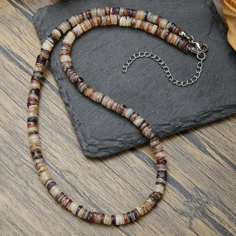 Natural Stone & Stainless Steel Necklace