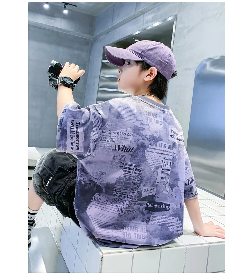 Newspaper Print T.Shirt