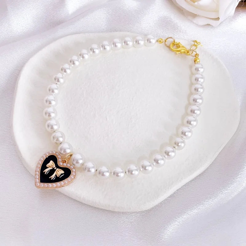 Cute Faux-Pearl Pet Collar