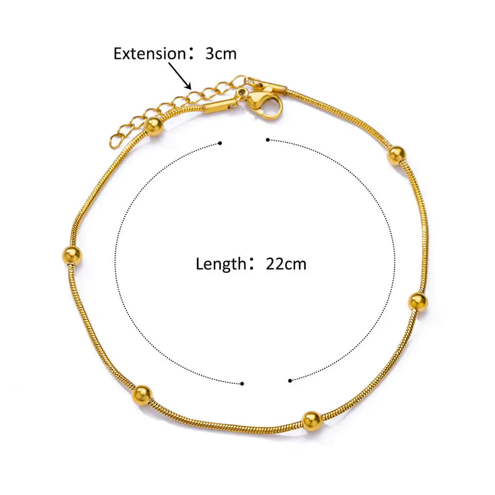 Waterproof Stainless Steel Anklets