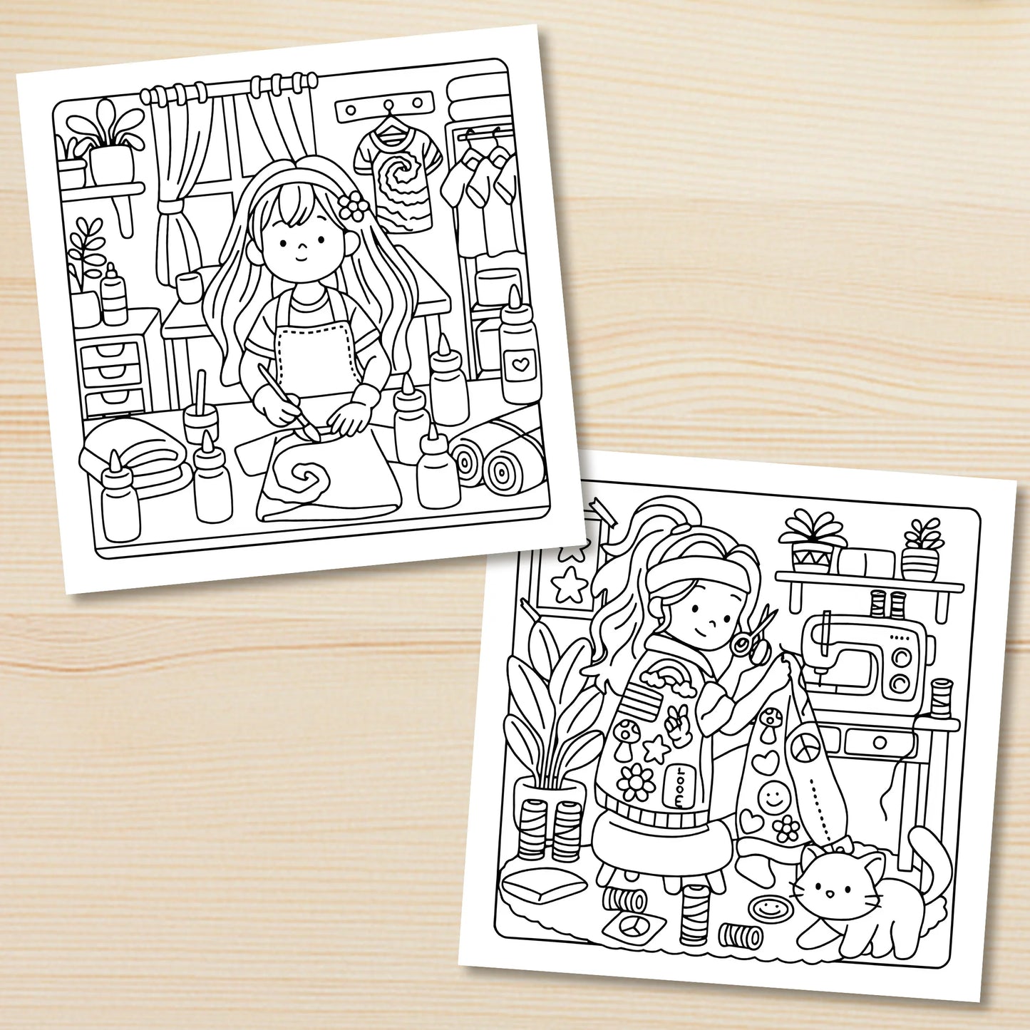 BOHO GIRL: Coloring Book for Adults