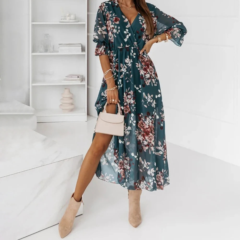 Chiffon Calf-Length Dress