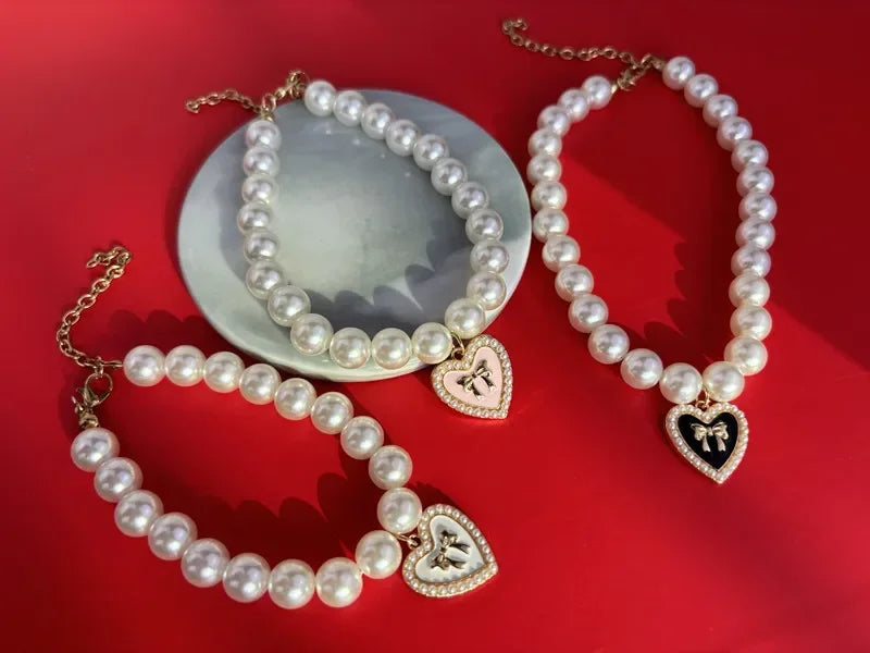 Cute Faux-Pearl Pet Collar